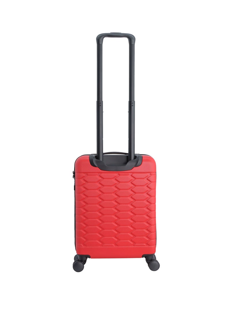 Discovery Reptile ABS Hardshell Small Cabin Carry-On Luggage Red, Durable Lightweight Suitcase, 4 Double Wheel With TSA Lock Trolley Bag (20 Inch).