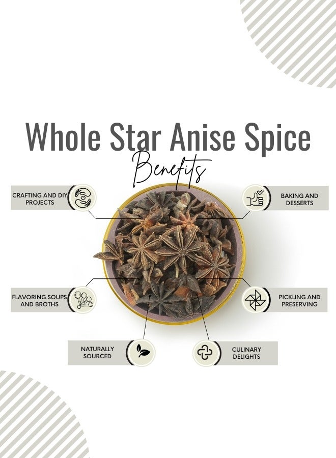 Star Anise | Whole Star Anise | Pure Natural Star Anise | Culinary Ingredient | Natural Star Anise | Illicium Verum