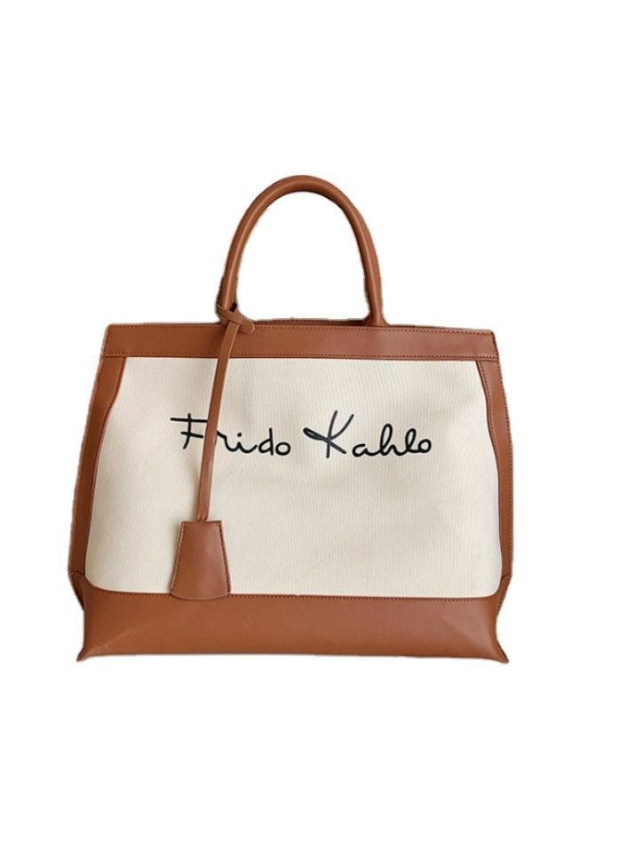 Fashion Designer Shopping Leather Handle Bags Women Handbags Ladies Canvas Tote Handbag Rup Art