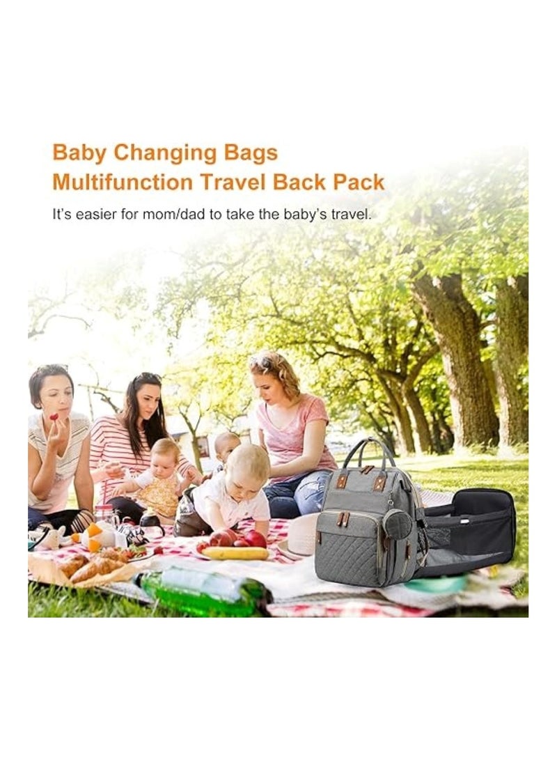 Multifunction Travel Back Pack Maternity Baby Changing Bags Large Capacity Waterproof and Stylish Grey