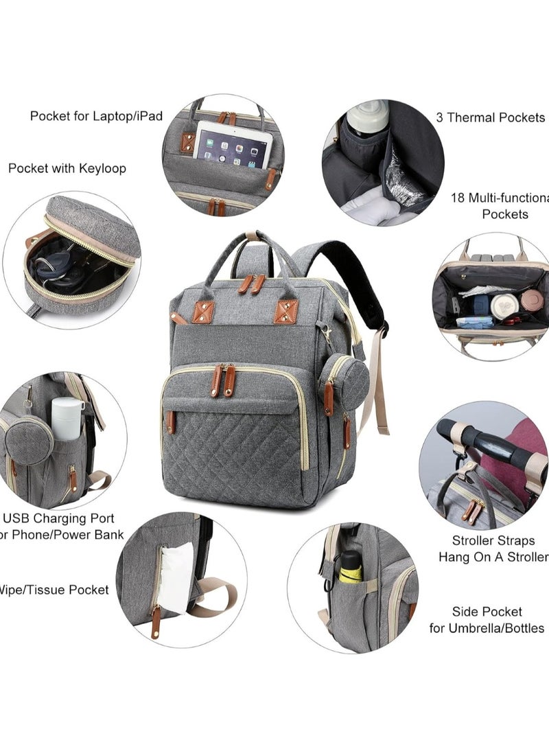 Multifunction Travel Back Pack Maternity Baby Changing Bags Large Capacity Waterproof and Stylish Grey