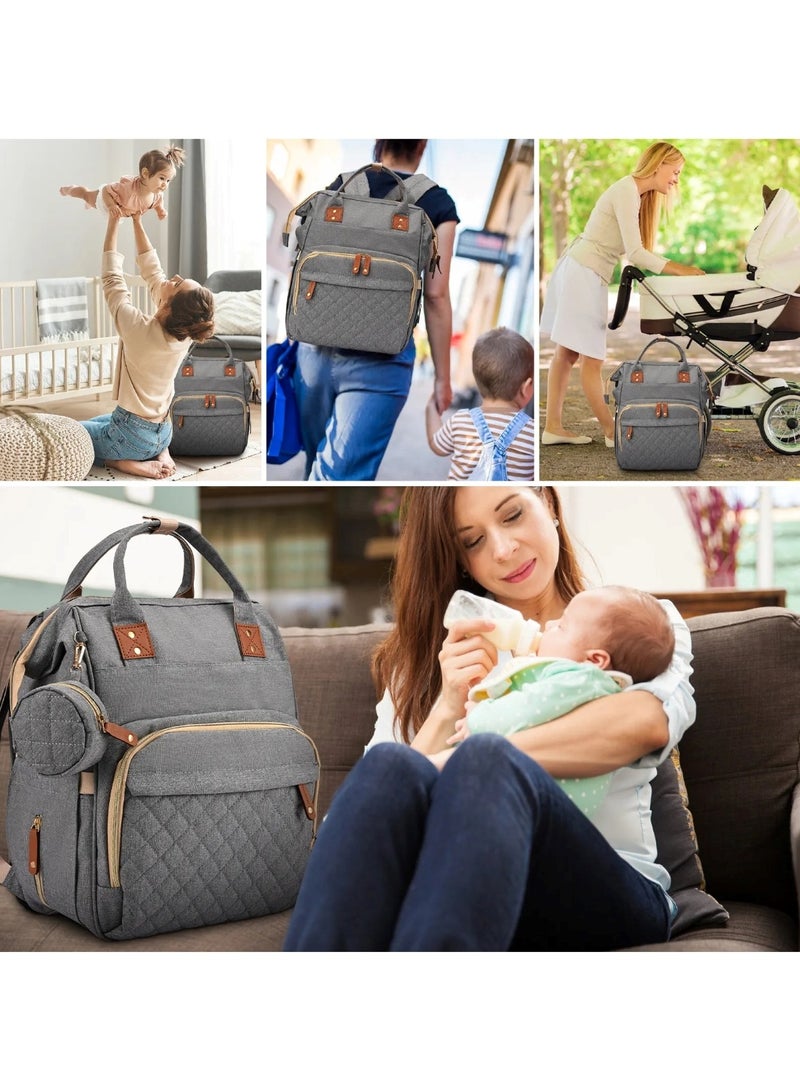 Multifunction Travel Back Pack Maternity Baby Changing Bags Large Capacity Waterproof and Stylish Grey