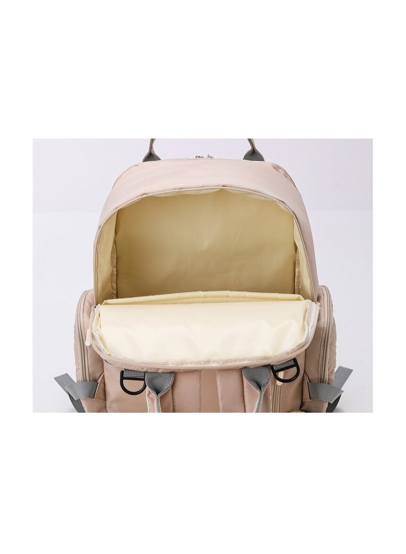 Stylish Khaki Large Capacity Baby Travel Bag for Mums