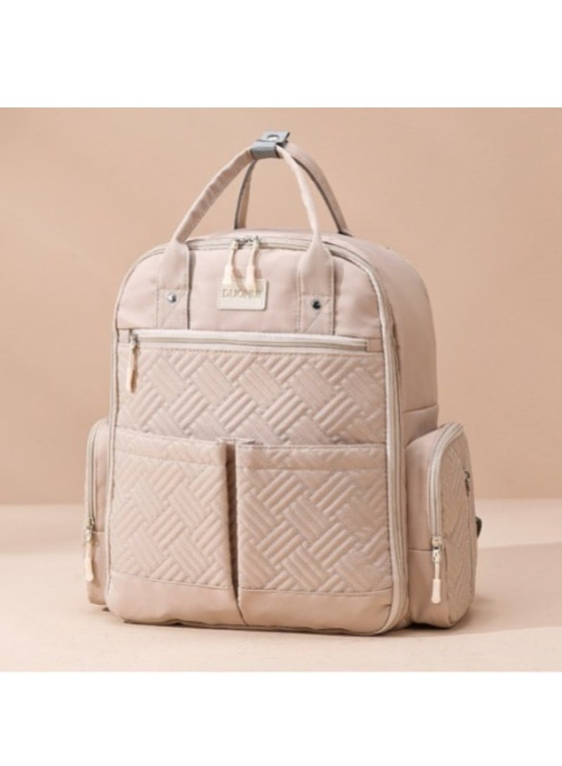 Stylish Khaki Large Capacity Baby Travel Bag for Mums