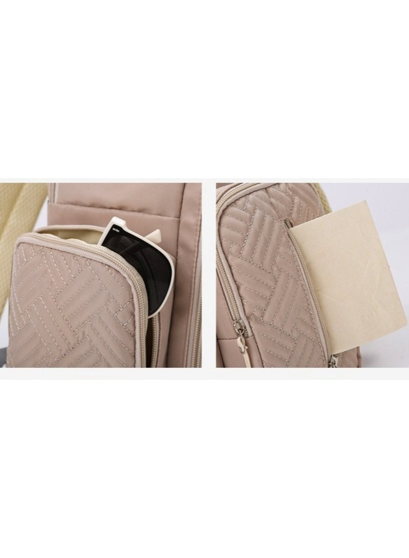 Stylish Khaki Large Capacity Baby Travel Bag for Mums