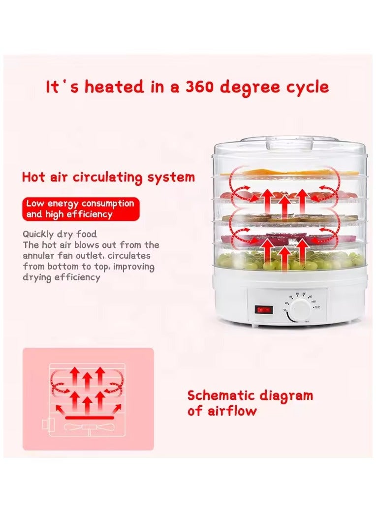 Fruit Dryer Electric Circular Large Food Dehydrator Vegetable and Fruit Dryer Temperature Adjustable 360 Rotating Fruit Vegetable Meat and Beef Dryer Dryer