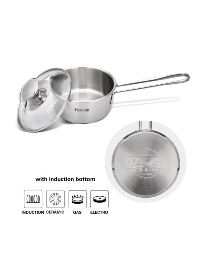 Bambino Stainless Steel Saucepan With Lid Silver 14 X 6.5 Cm