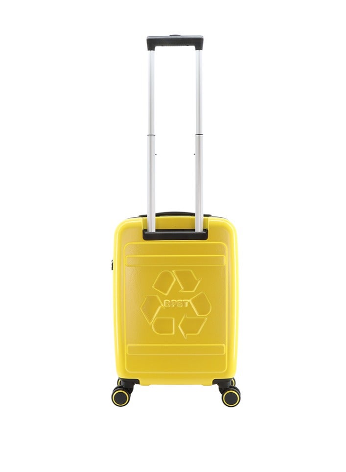 National Geographic RPET Balance Luggage Sets, Hardshell Durable Lightweight Suitcase 4 Double Wheels TSA Lock 3pcs Travel Trolley Bags Yellow (20+24+28 Inch).