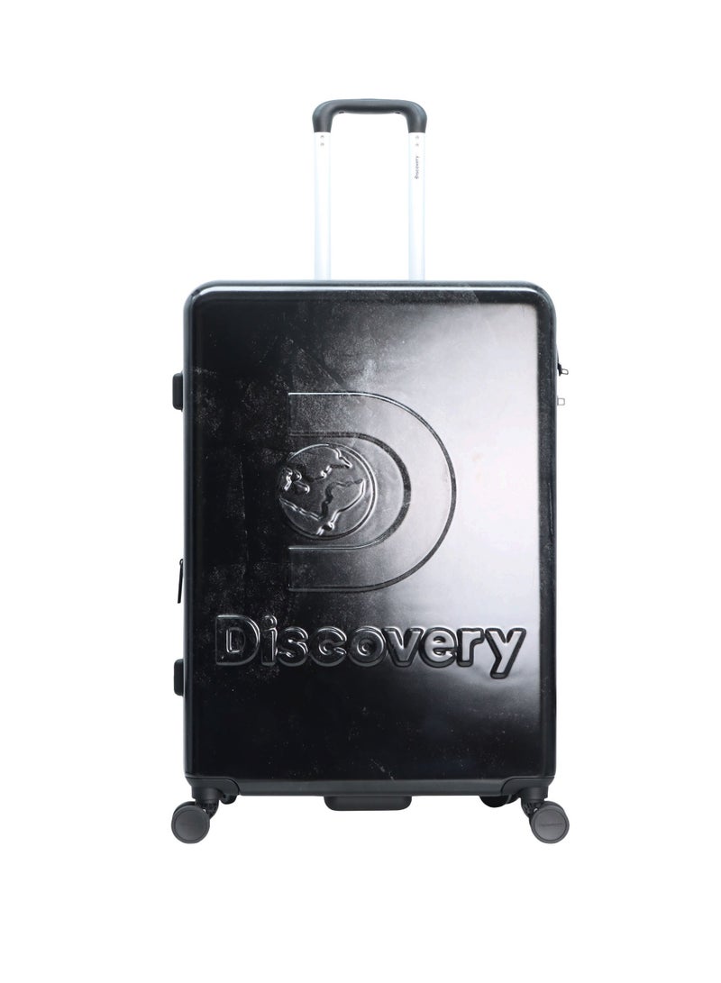 Discovery Stone ABS Hard Shell Large Check-In Travel Suitcase Black, Durable Lightweight Travel Luggage, 4 Double Wheel Trolley Bag with TSA Combination Lock (71 cm/28 Inch).