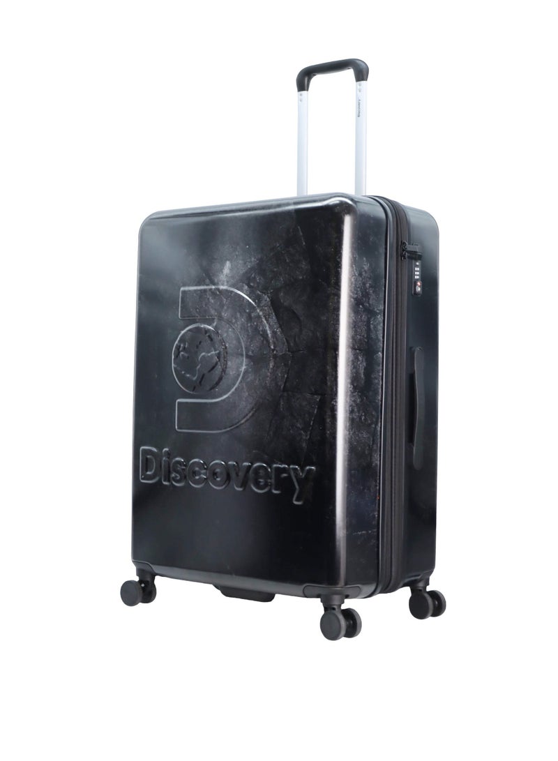 Discovery Stone ABS Hard Shell Large Check-In Travel Suitcase Black, Durable Lightweight Travel Luggage, 4 Double Wheel Trolley Bag with TSA Combination Lock (71 cm/28 Inch).