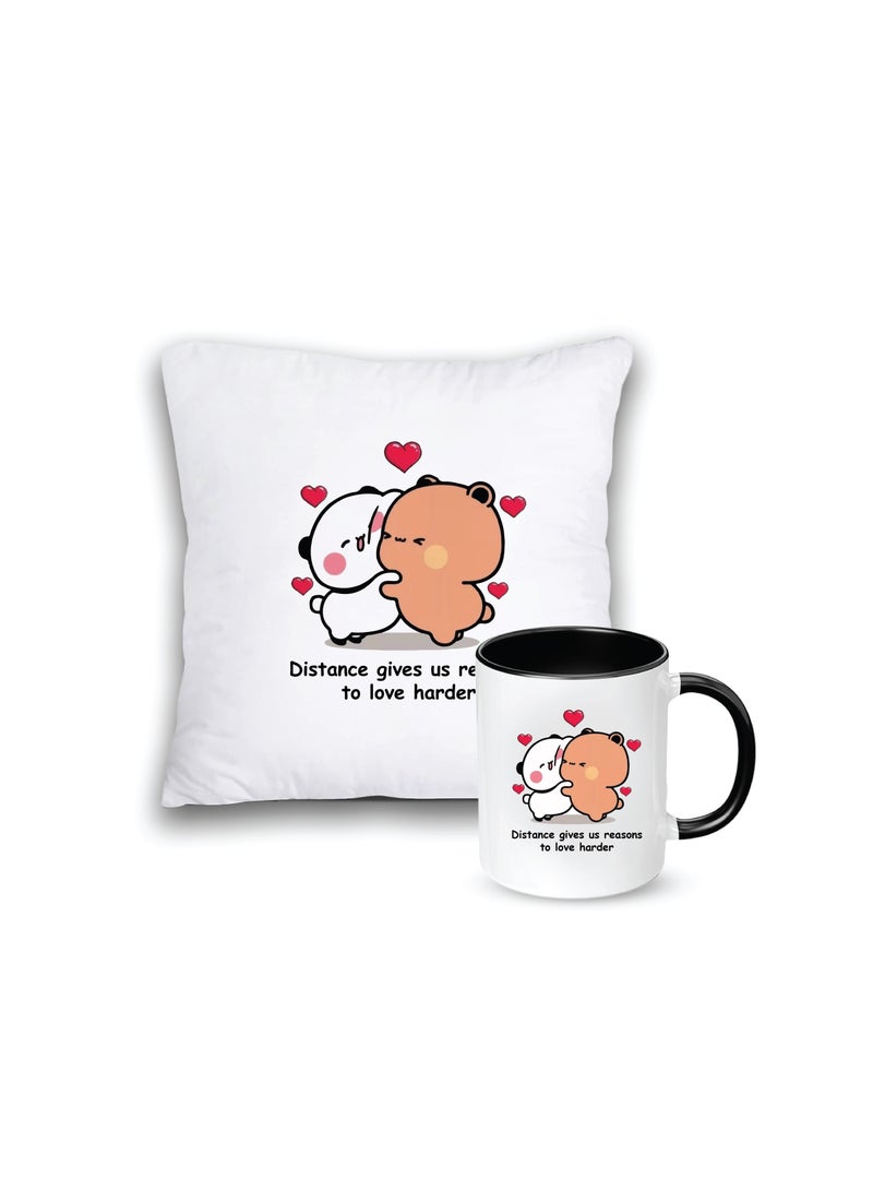 Cushion Cover and Ceramic Mug for Couples - Gift for Boy Friend - Gift for Girl Friend