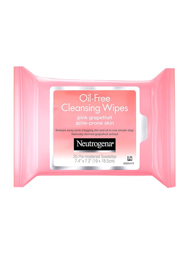 6-Piece Oil-Free Cleansing Pink Grapefruit Wipes