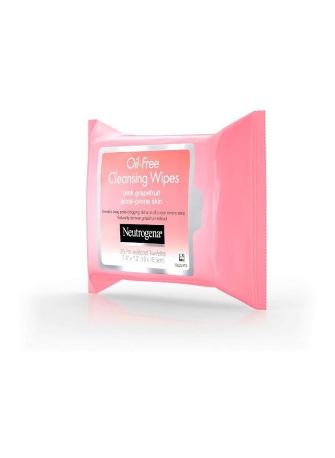 6-Piece Oil-Free Cleansing Pink Grapefruit Wipes