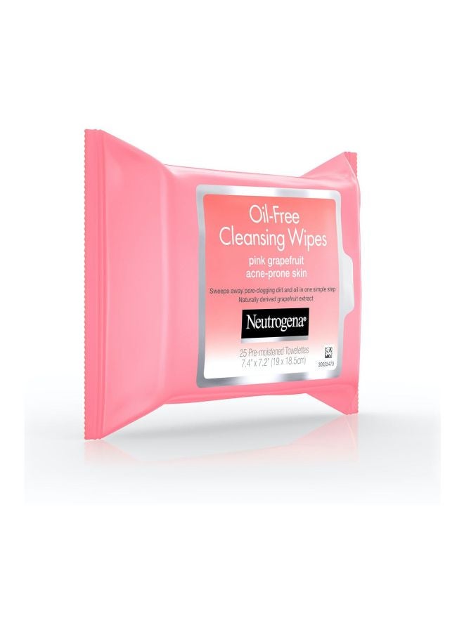 6-Piece Oil-Free Cleansing Pink Grapefruit Wipes