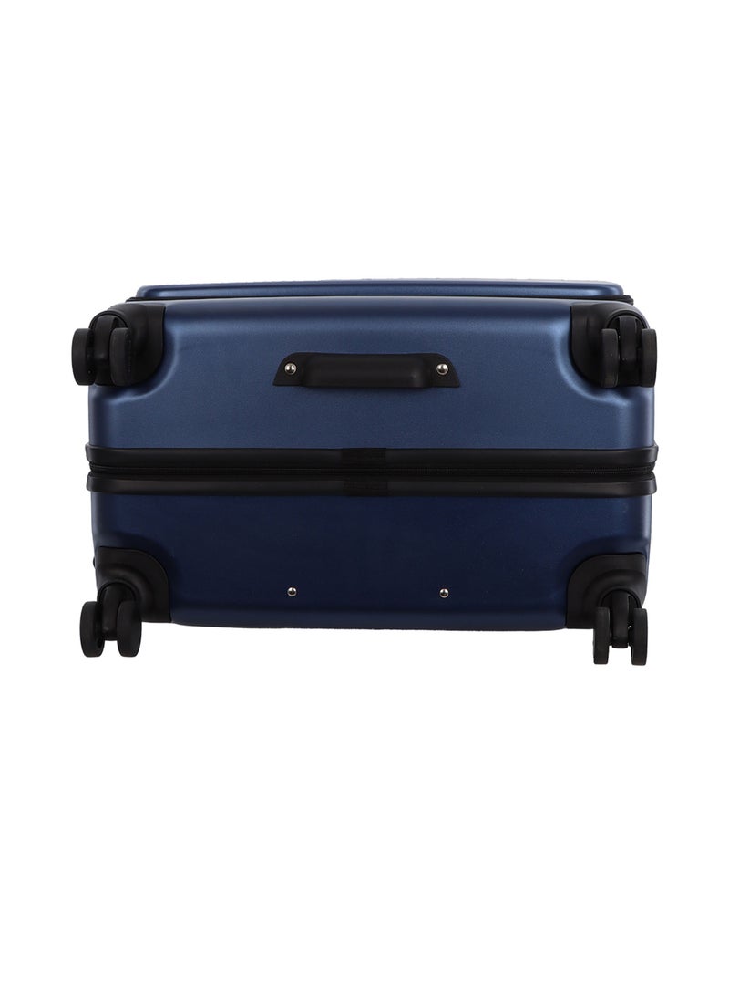 Discovery Patrol Hardside Travel Suitcase Set, 100% PC Durable Ultra Lightweight Hard Case Expandable Luggage, 4 Double Wheel, TSA Lock 3pcs Trolley Bag Metallic Blue (20+24+28 Inch).