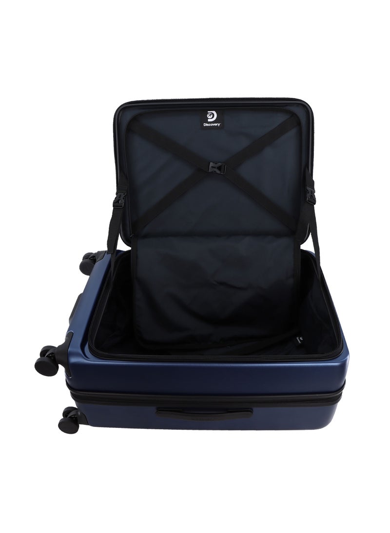 Discovery Patrol Hardside Travel Suitcase Set, 100% PC Durable Ultra Lightweight Hard Case Expandable Luggage, 4 Double Wheel, TSA Lock 3pcs Trolley Bag Metallic Blue (20+24+28 Inch).