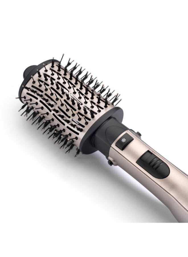 Smooth Volume 1000 Airbrush, 1000W Drying Power Ionic To Fight Frizz And 2 Heat Settings, Style While You Dry, Large Oval Ceramic Barrel For Smoothing - AS90PSDE Rose Quartz