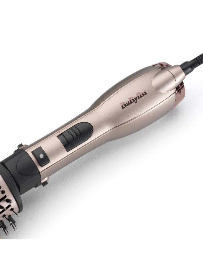 Smooth Volume 1000 Airbrush, 1000W Drying Power Ionic To Fight Frizz And 2 Heat Settings, Style While You Dry, Large Oval Ceramic Barrel For Smoothing - AS90PSDE Rose Quartz
