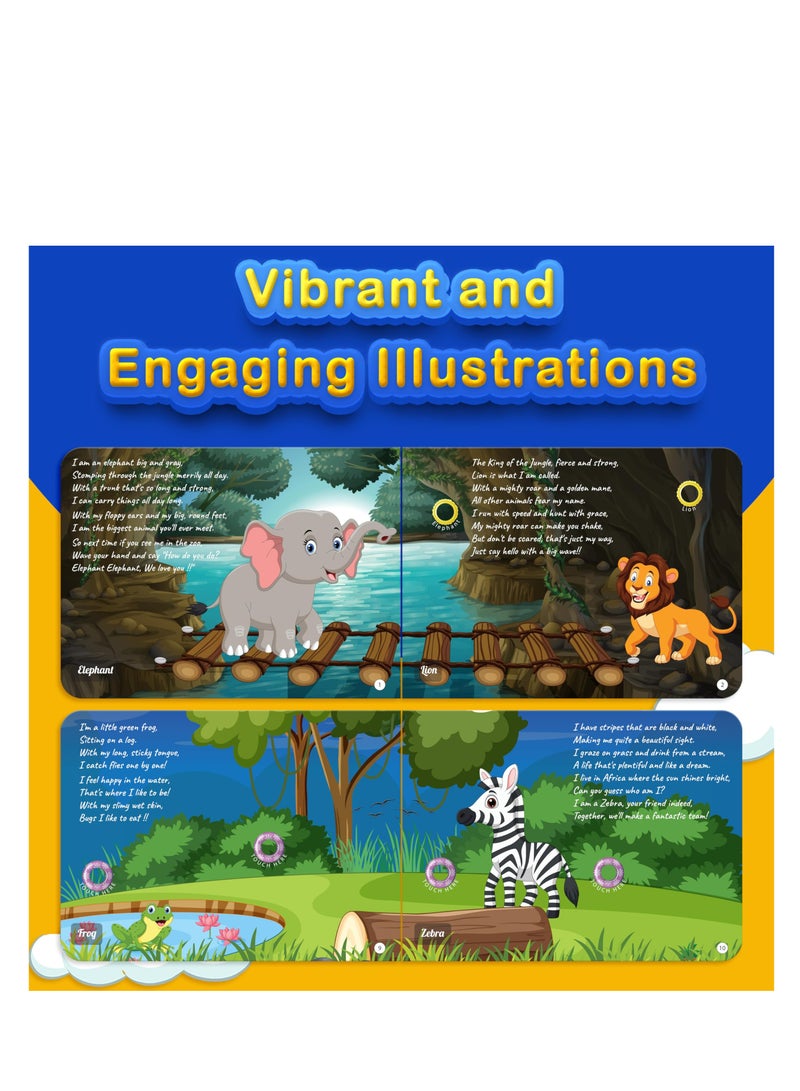 Bundle of 2 Musical Rhymes Books |16 Wild Animal and 8 Classical Nursery Rhymes | 28 Sounds Each | Interactive Touch and Play Sound Books | Ideal Gift for 1-3 Years | Sing-Along Collection