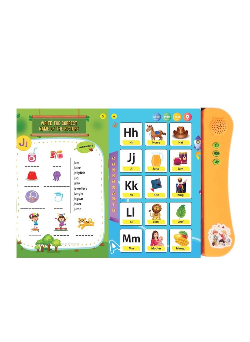 Pack of 2 Musical Interactive Children Sound Books: My Home to Neighbourhood & Phonics|Ideal Gift for 3+ Years Baby|E Learning Book|Smart Intelligent Activity Books|Nursery Rhymes|Talking Book