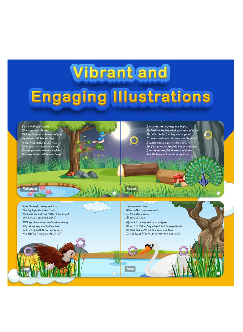 Pack of 2 Musical Rhymes Book| 8 Classical and 16 Bird Nursery Rhymes|28 Sounds each |Interactive Touch n Play Sound Book|Best Gift with Musical Learning for 1-3 Years|Sing Along Books