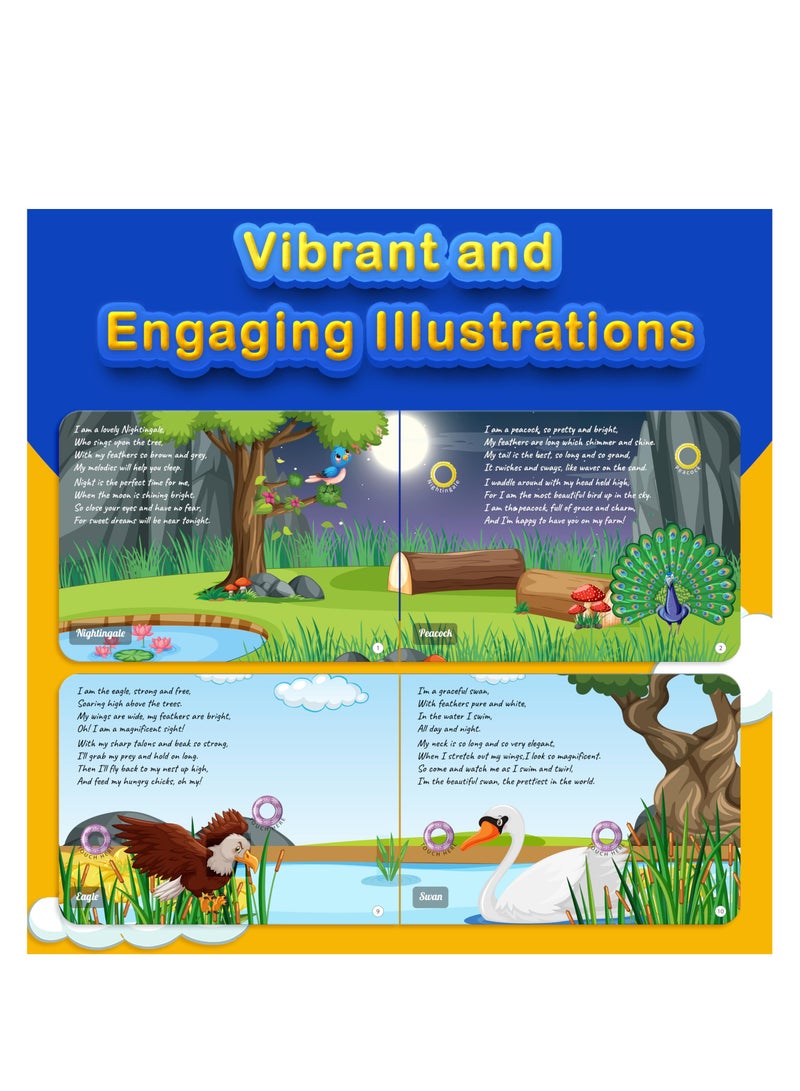 Pack of 2 Musical Birds Nursery Rhymes and Aquatic Rhymes Sound Book for 1+ Year Old|Interactive Touch n Play Sound Book|Learning & Education for 1-3 Years Old|Sing Along Books