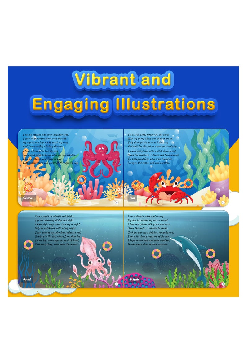 Pack of 2 Musical Birds Nursery Rhymes and Aquatic Rhymes Sound Book for 1+ Year Old|Interactive Touch n Play Sound Book|Learning & Education for 1-3 Years Old|Sing Along Books