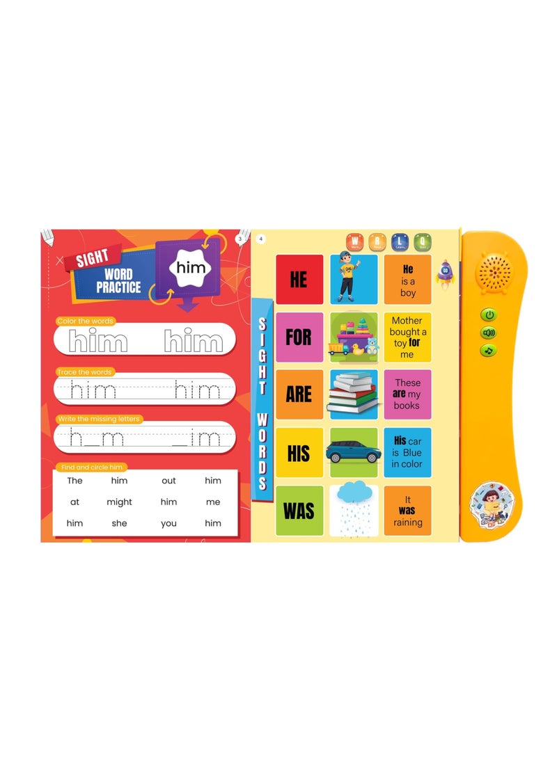 Pack of 2 Musical Interactive Children Sound Books:Phonics & English Essentials|Ideal Gift for 3+ Years Baby|E Learning Book|Smart Intelligent Activity Books|Nursery Rhymes|Talking Book