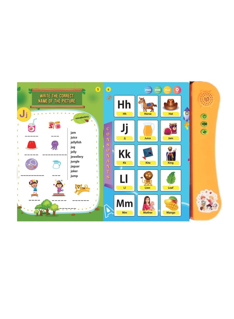 Pack of 2 Musical Interactive Children Sound Books:Phonics & English Essentials|Ideal Gift for 3+ Years Baby|E Learning Book|Smart Intelligent Activity Books|Nursery Rhymes|Talking Book