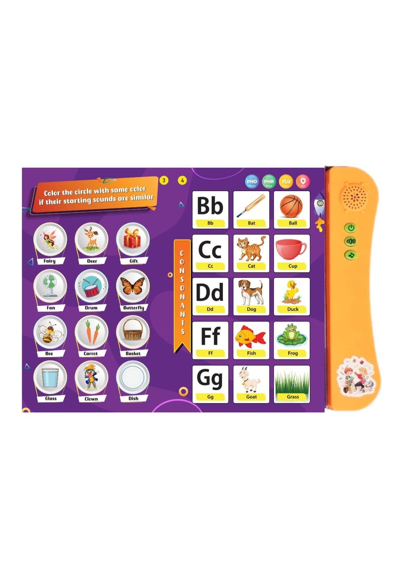 Pack of 2 Musical Interactive Children Sound Books:Phonics & English Essentials|Ideal Gift for 3+ Years Baby|E Learning Book|Smart Intelligent Activity Books|Nursery Rhymes|Talking Book