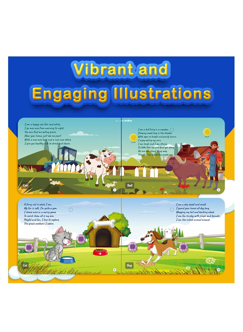 Pack of 2 Rhymes Books 16 Farm and 16 Wild Animal Rhymes with 28 Sounds Each Ages 1-3