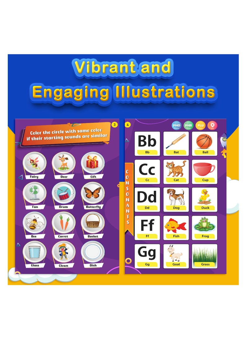 Pack of 3 Musical Interactive Children Sound Books:Phonics,Trip to Zoo,Home & Neighbourhood|Ideal Gift for Toddler|E Learning Book|Smart Intelligent Activity Books|Nursery Rhymes|Talking Book