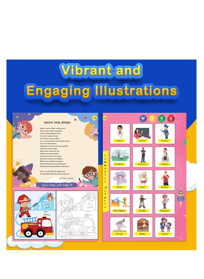 Pack of 3 Musical Interactive Children Sound Books:Phonics,Trip to Zoo,Home & Neighbourhood|Ideal Gift for Toddler|E Learning Book|Smart Intelligent Activity Books|Nursery Rhymes|Talking Book
