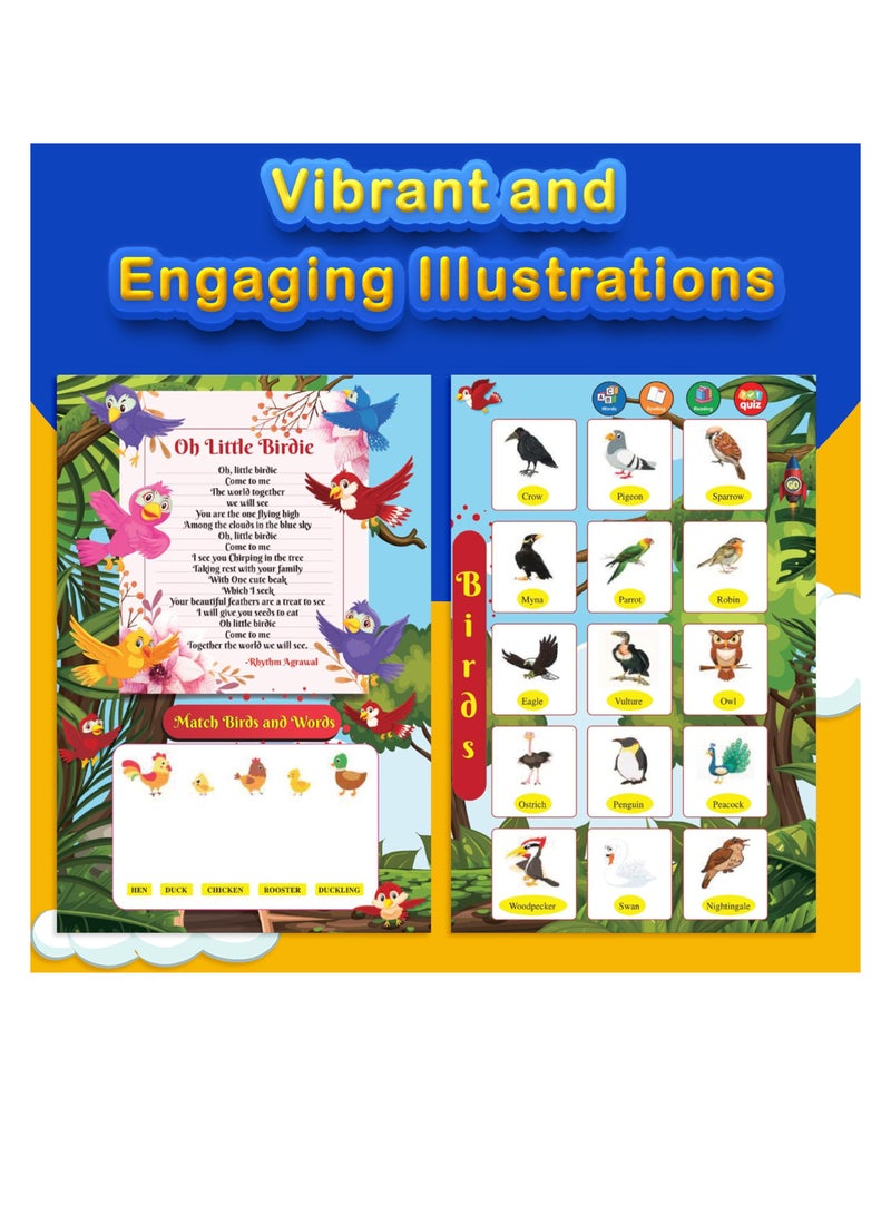 Pack of 3 Musical Interactive Children Sound Books:Phonics,Trip to Zoo,Home & Neighbourhood|Ideal Gift for Toddler|E Learning Book|Smart Intelligent Activity Books|Nursery Rhymes|Talking Book