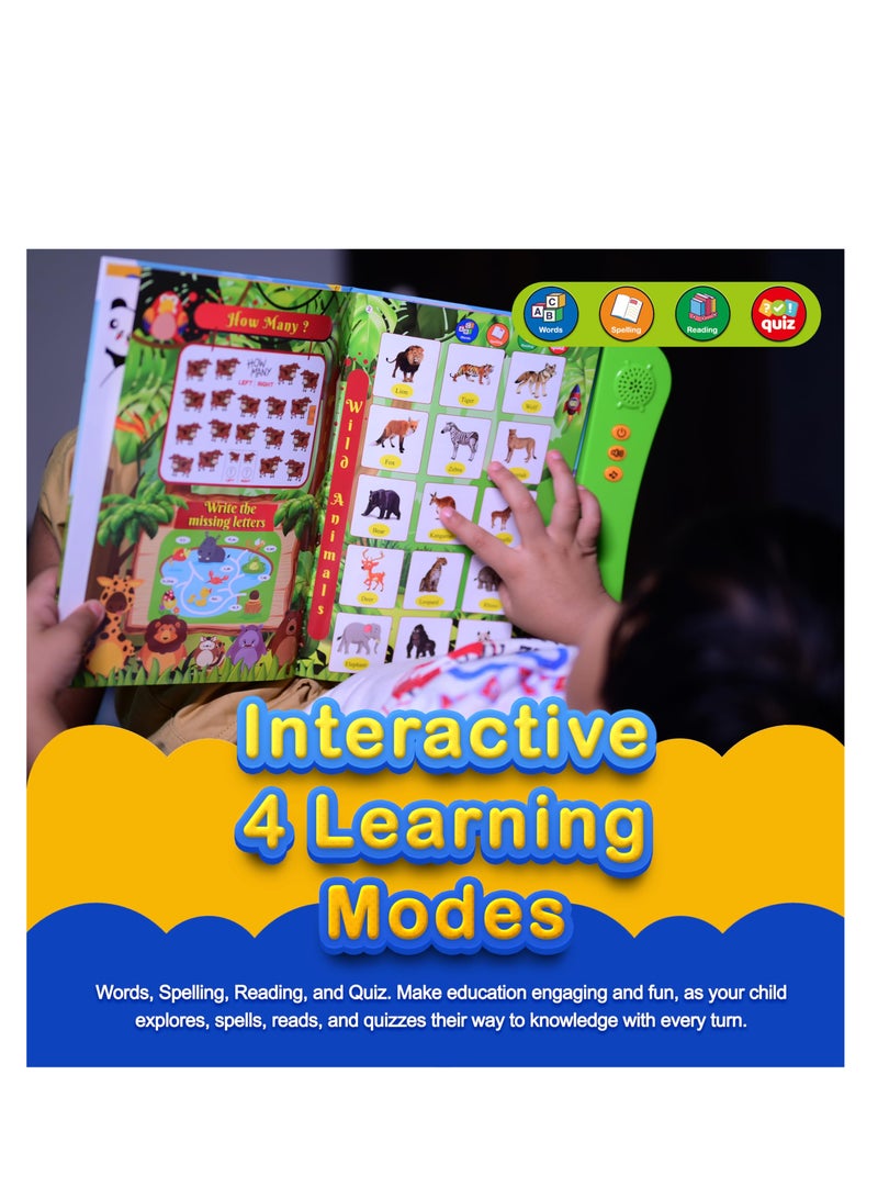 Pack of 3 Musical Interactive Children Sound Books:Phonics,Trip to Zoo,Home & Neighbourhood|Ideal Gift for Toddler|E Learning Book|Smart Intelligent Activity Books|Nursery Rhymes|Talking Book