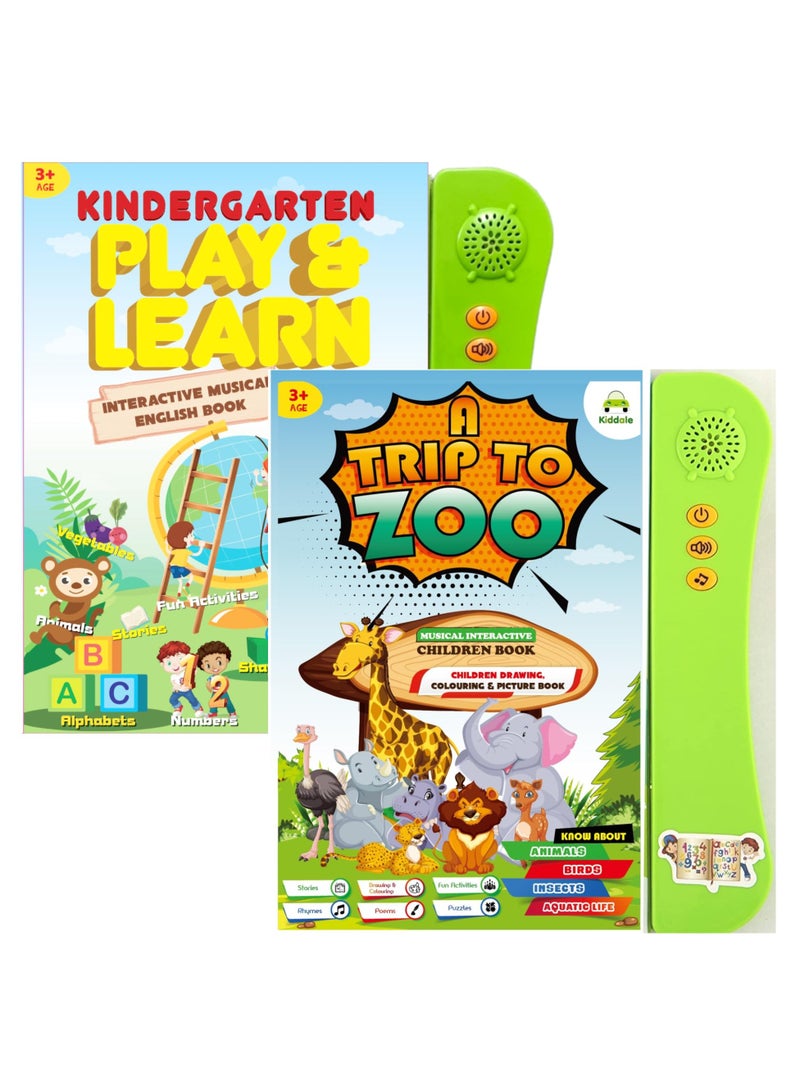 Interactive Musical Sound Books Pack of 2 ABCs 123 Learning and Trip to Zoo Ideal Gift for Kids 3+