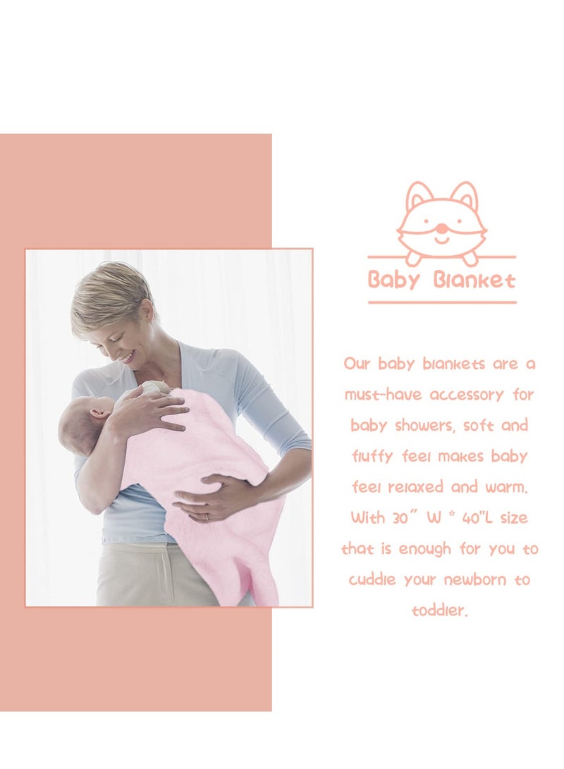 Baby Gift Basket, Newborn Gift Set with Baby Blanket Baby Rattle, Newborn Baby Gift Set, Newborn Baby Gifts, Medium Baby Gift Basket Kit for Expecting Moms(PINK)