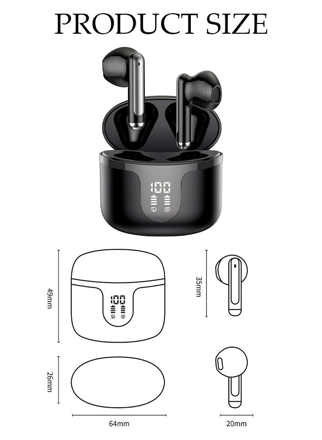 Wireless Earphones Bluetooth 5.3 in-Ear Wireless Earbuds Bluetooth Earbuds Touch Control, Charging Case With LED Power Display for Running Sport Gym