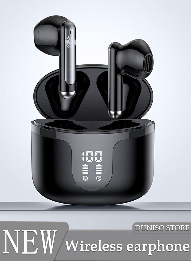 Wireless Earphones Bluetooth 5.3 in-Ear Wireless Earbuds Bluetooth Earbuds Touch Control, Charging Case With LED Power Display for Running Sport Gym