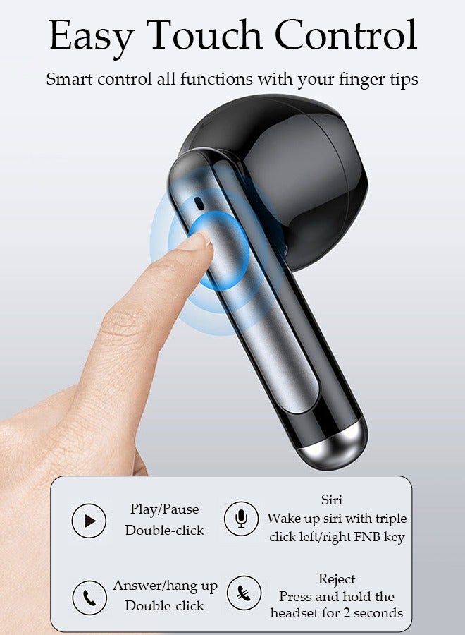 Wireless Earphones Bluetooth 5.3 in-Ear Wireless Earbuds Bluetooth Earbuds Touch Control, Charging Case With LED Power Display for Running Sport Gym