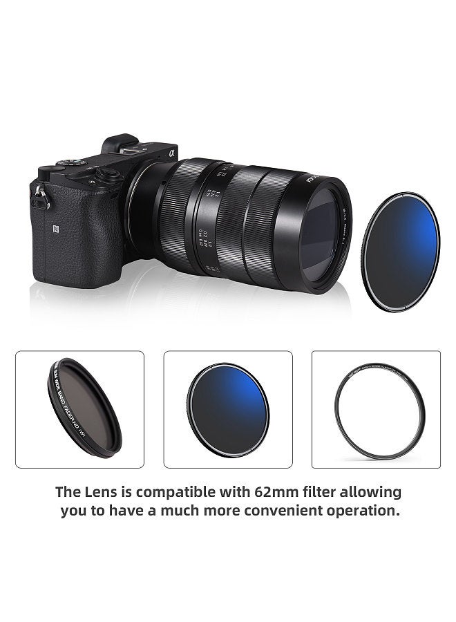 60mm Fixed Focus Camera Lens Full Frame Camera Prime Lens F2.8 Large Aperture Manual Focus 2X Magnification with E-Mount 7 Groups 10 Elements