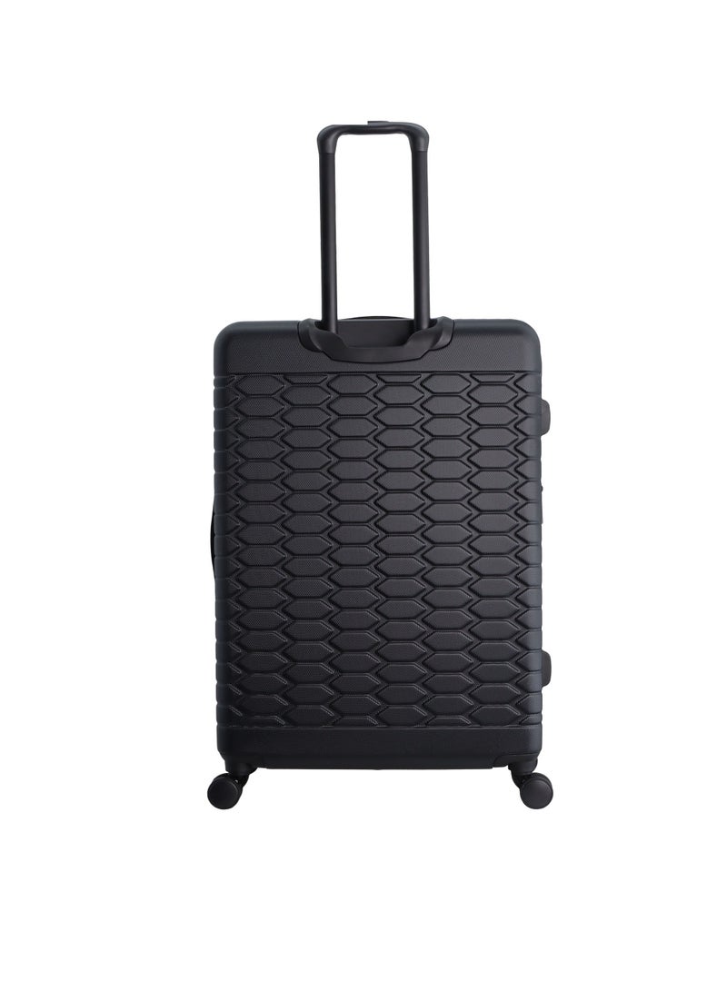 Discovery Reptile ABS Hardshell Large Check-In Luggage Black, Durable Lightweight Expandable Suitcase, 4 Double Wheel With TSA Lock Trolley Bag (28 Inch).