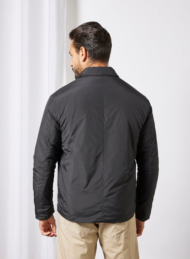 Padded Zip Through Jacket Black