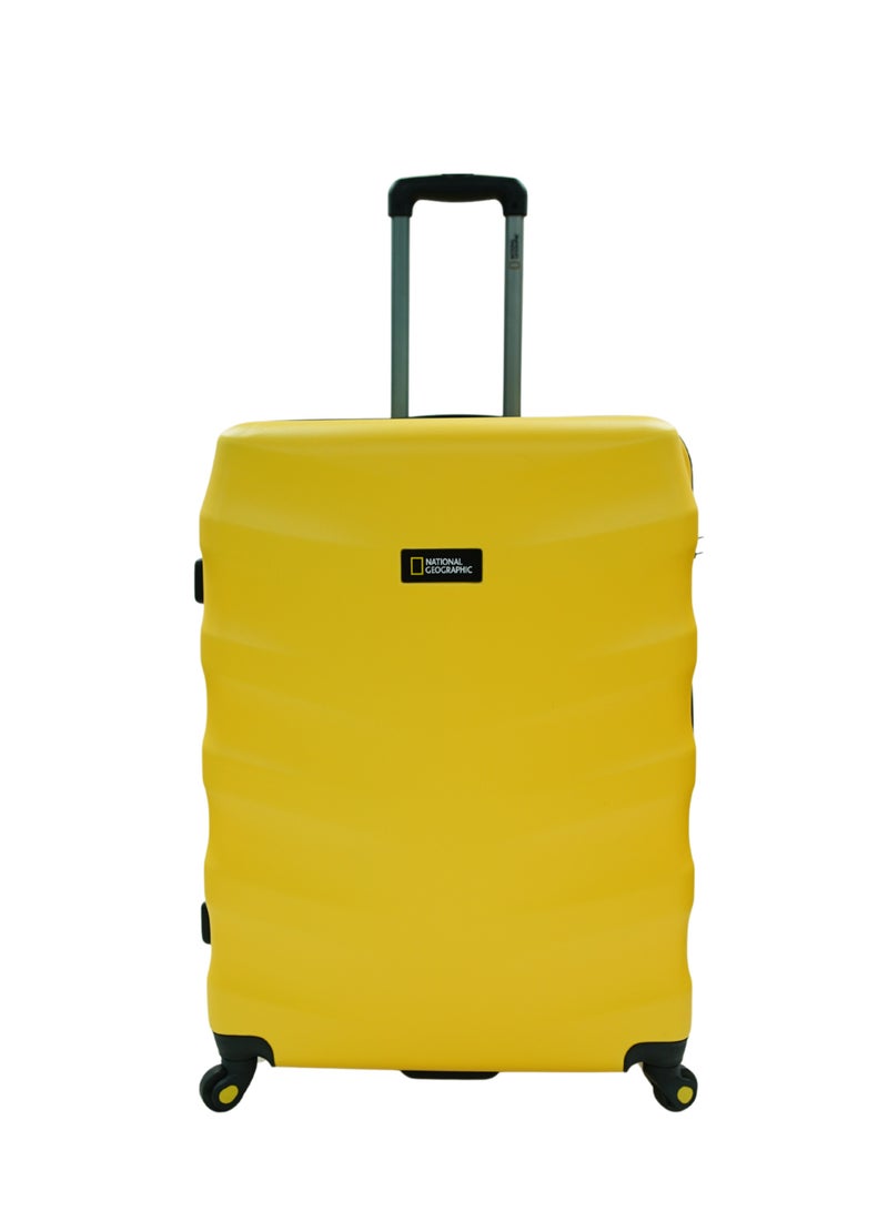National Geographic Arete ABS Hard Case Large Check-In Travel Suitcase Yellow, Durable Lightweight Travel Luggage, 4 Wheel Trolley Bag with TSA Combination Lock (28 Inch).