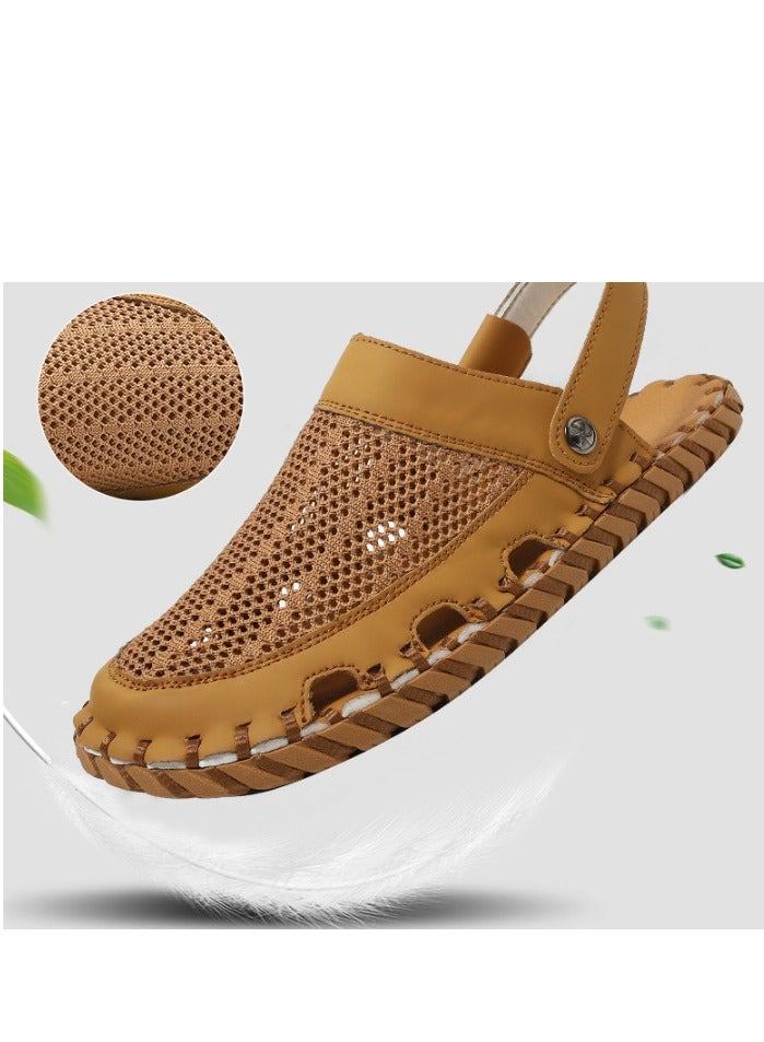 Outdoor Beach Sandals Men's Trendy Genuine Leather Men's Sandals and Slippers