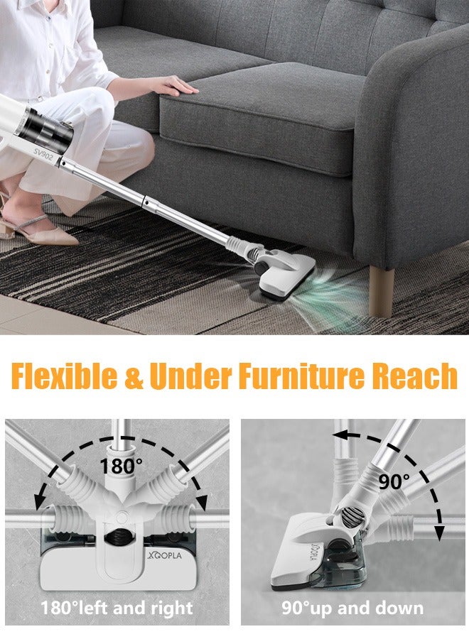 2 in 1 Wet and Dry Cord Vacuum Cleaner with Water Tank and Mop, 800W Motor Power，24000PA Suction 5M Corded Stick Vacuum Cleaner for Hard Floor/Carpet/Pet Hair（with Wall bracket hook)