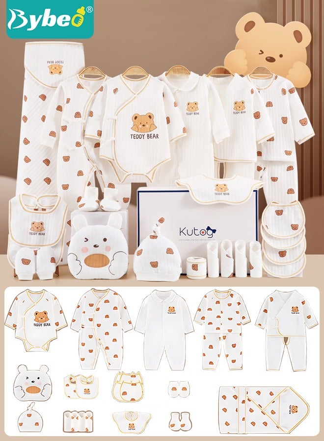 26PCS Newborn Baby Gifts Set, Newborn Layette Gift Set, Baby Clothes Accessories Set for Boys and Girls, Premium Cotton, Perfect Gift Box for Spring Summer Autumn Winter Four Seasons