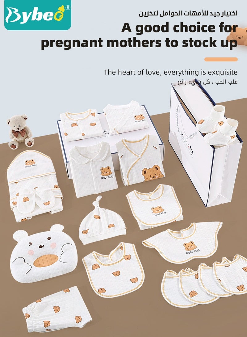 26PCS Newborn Baby Gifts Set, Newborn Layette Gift Set, Baby Clothes Accessories Set for Boys and Girls, Premium Cotton, Perfect Gift Box for Spring Summer Autumn Winter Four Seasons