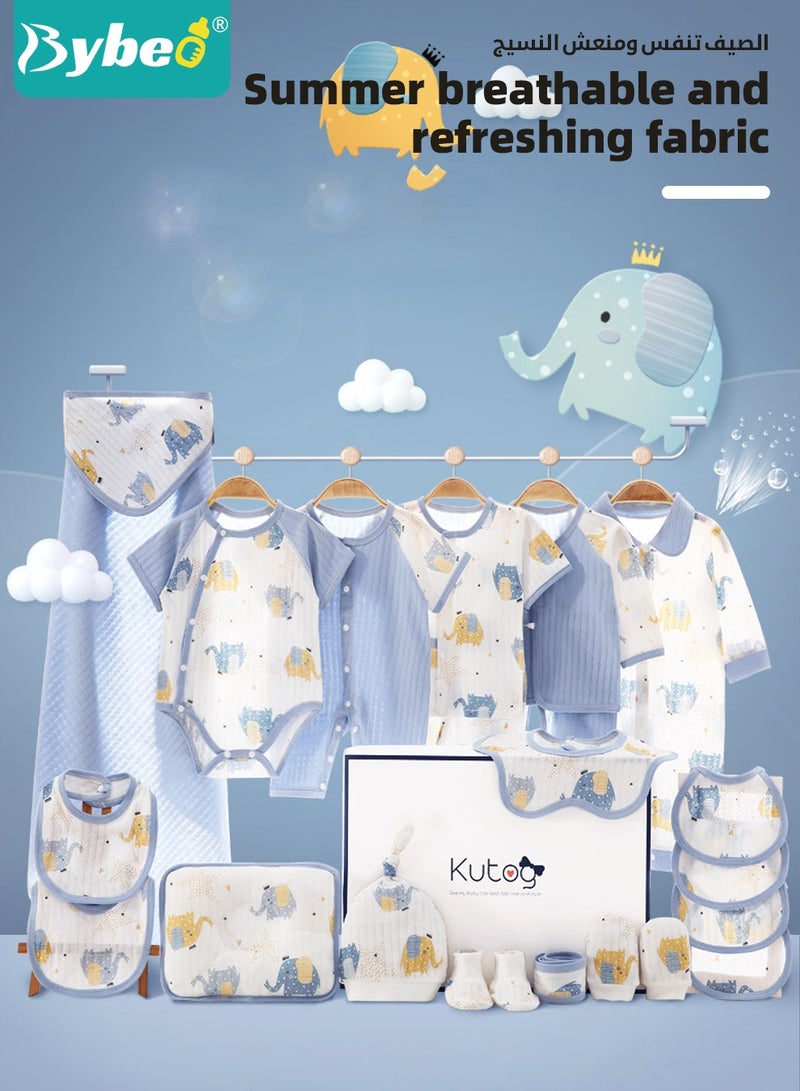22PCS Newborn Baby Gifts Set, Newborn Layette Gift Set, Baby Clothes Accessories Set for Boys and Girls, Premium Cotton, Perfect Gift Box for Spring Summer Autumn Winter Four Seasons