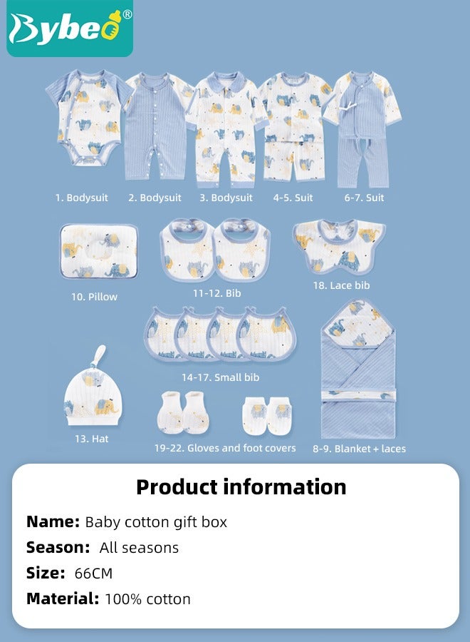 22PCS Newborn Baby Gifts Set, Newborn Layette Gift Set, Baby Clothes Accessories Set for Boys and Girls, Premium Cotton, Perfect Gift Box for Spring Summer Autumn Winter Four Seasons